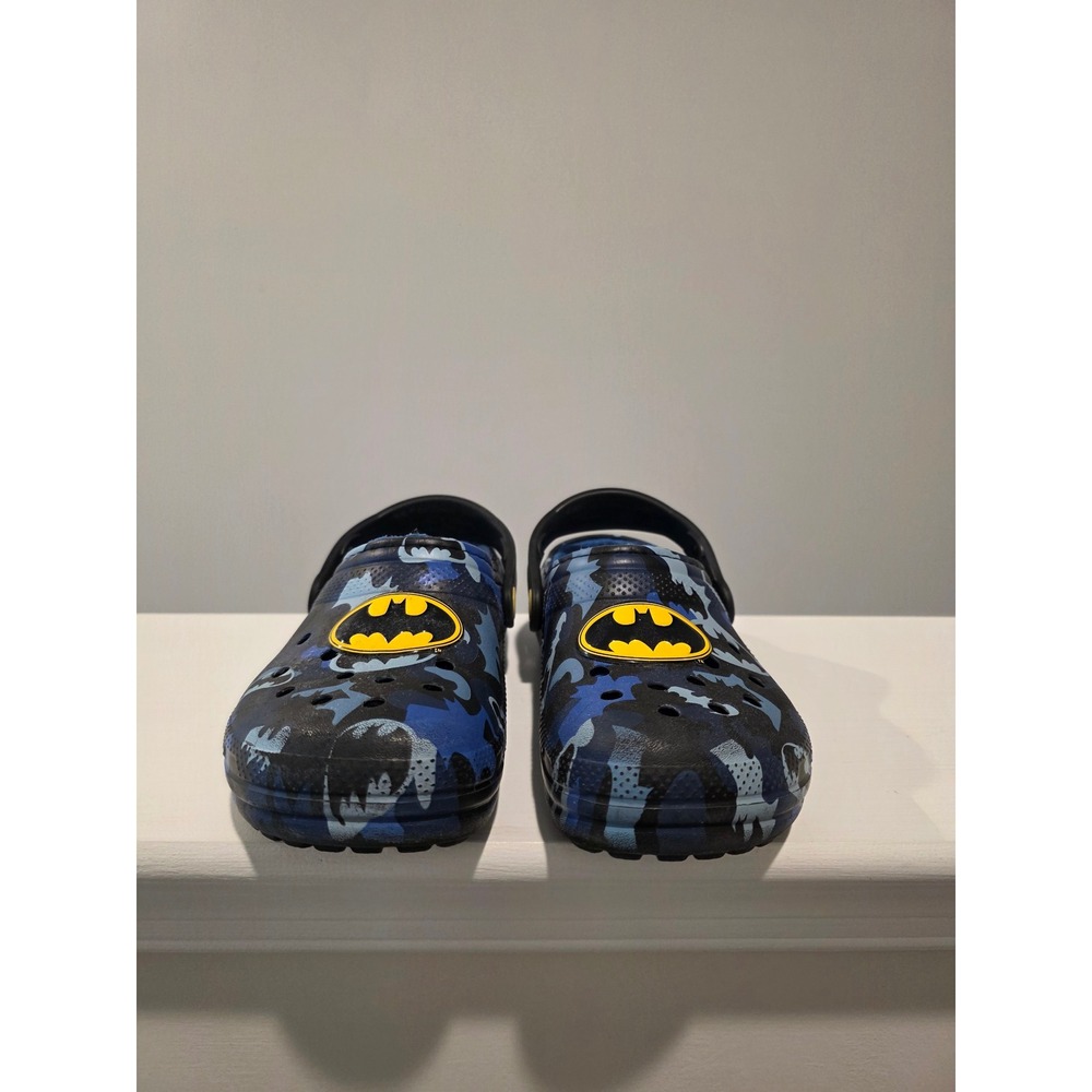 Crocs Kids Batman Camo Fleece Lined Clogs Blue Black Yellow Size C12